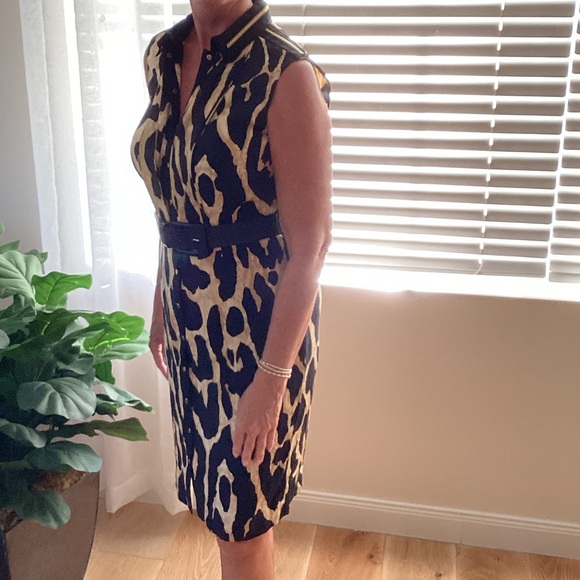Per Se Silk Leopard Print Dress Sz 4 - Picture 1 of 8